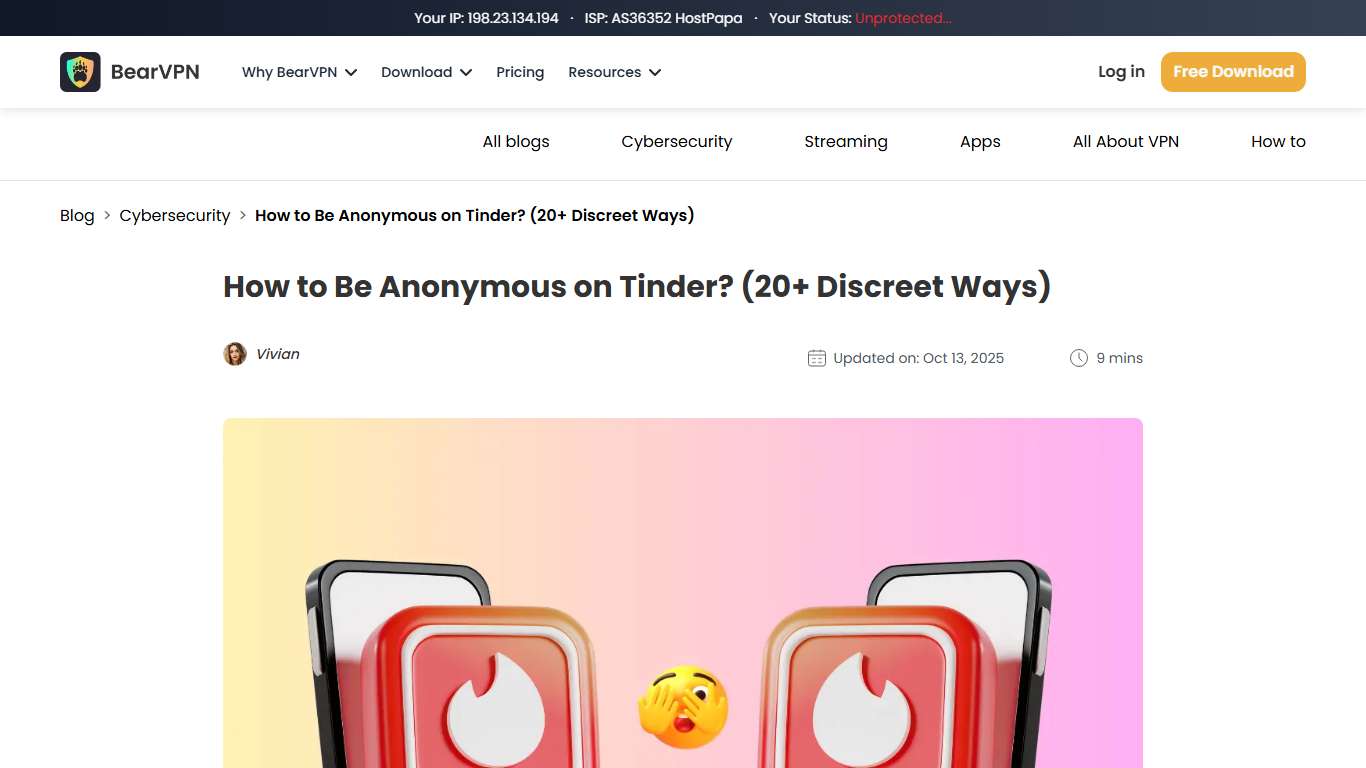 How to Be Anonymous on Tinder? (20+ Discreet Ways) - BearVPN